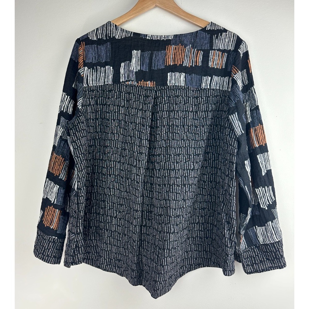 Habitat 2 Piece Set Crinkle Textured Abstract Geo Print Top & Pants Lagonlook L - Picture 7 of 16